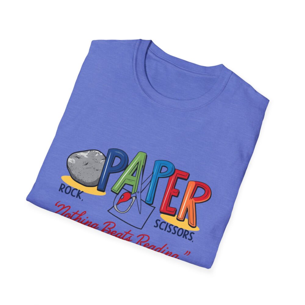 Rock, Paper, Scissors, Nothing Beats Reading - Unisex Soft Style T-Shirt - Image 40