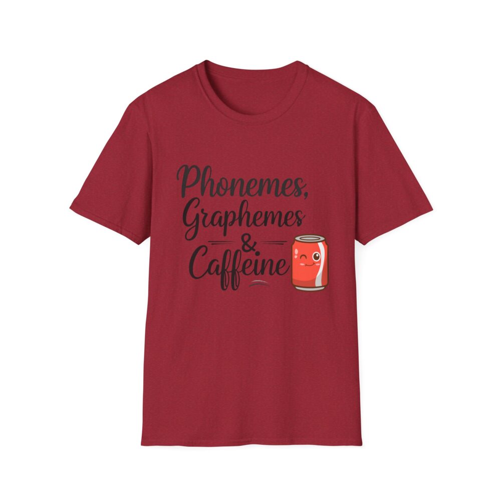 Phoneme, Grapheme, & Caffeine (Soda) - Unisex Soft style T-Shirt - Image 57