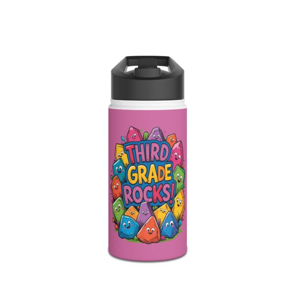 Third Grade Rocks (pink) - Stainless Steel Water Bottle