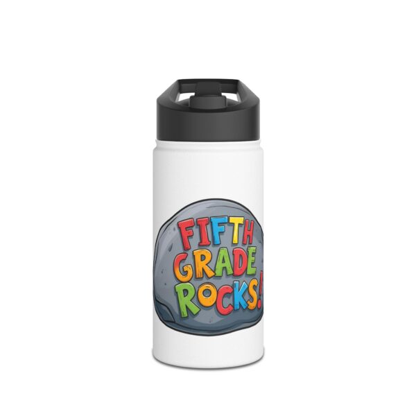 Fifth Grade Rocks (white) - Stainless Steel Water Bottle