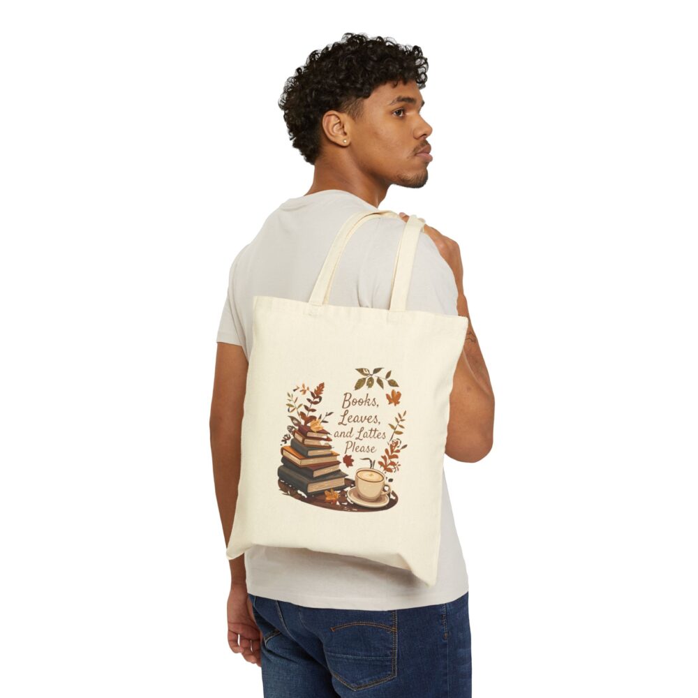 Books, Leaves, and Lattes Please - Tote Bag - Image 4