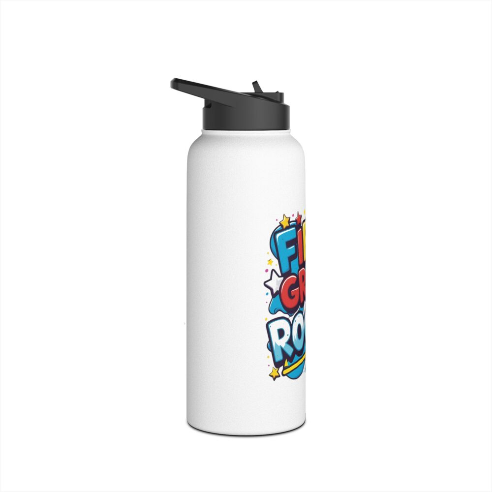 Fifth Grade Rocks (white) - Stainless Steel Water Bottle - Image 11