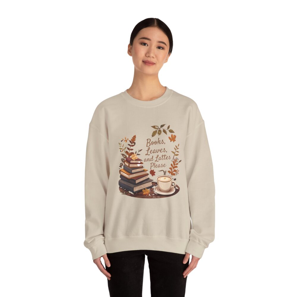 Books, Leaves, and Lattes Please-Crewneck Sweatshirt - Image 12
