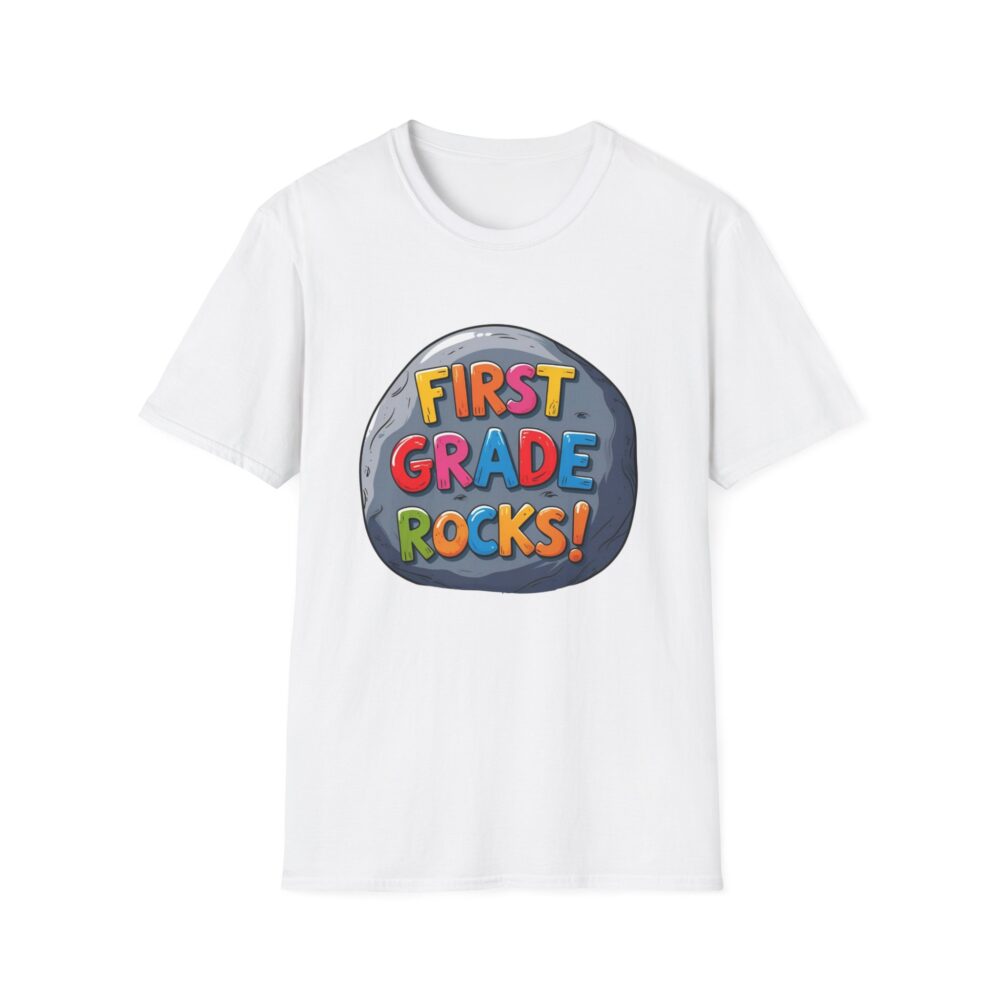 First Grade Rocks - Unisex Soft style T-Shirt