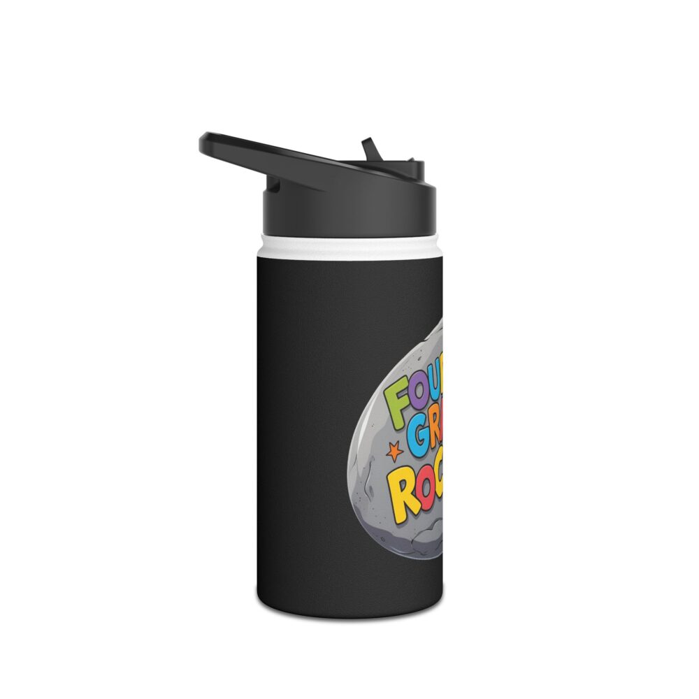Fourth Grade Rocks (black) - Stainless Steel Water Bottle - Image 3