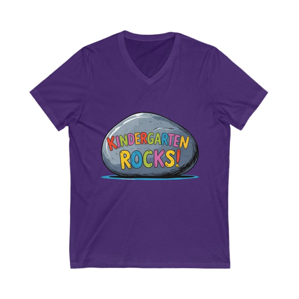 Kindergarten Rocks - Unisex V-Neck Tee - Image 21