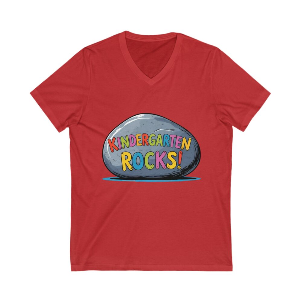 Kindergarten Rocks - Unisex V-Neck Tee - Image 23