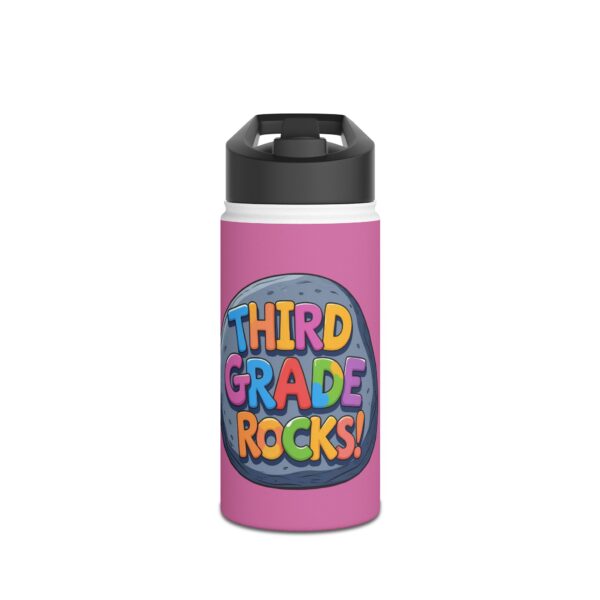 Third Grade Rocks (pink) - Stainless Steel Water Bottle