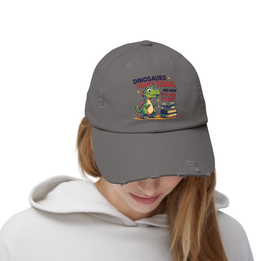 Dinosaurs Didn't Read, and Now They are Extinct-Unisex Adjustable Baseball Cap - Image 16