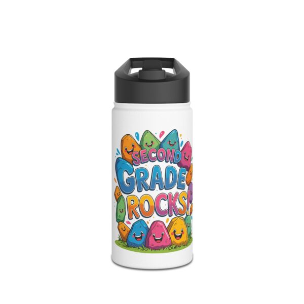 Second Grade Rocks (white) - Stainless Steel Water Bottle