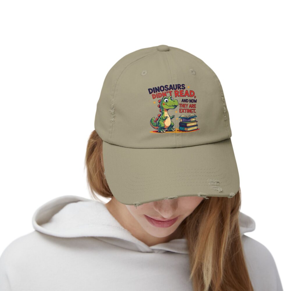 Dinosaurs Didn't Read, and Now They are Extinct-Unisex Adjustable Baseball Cap - Image 8