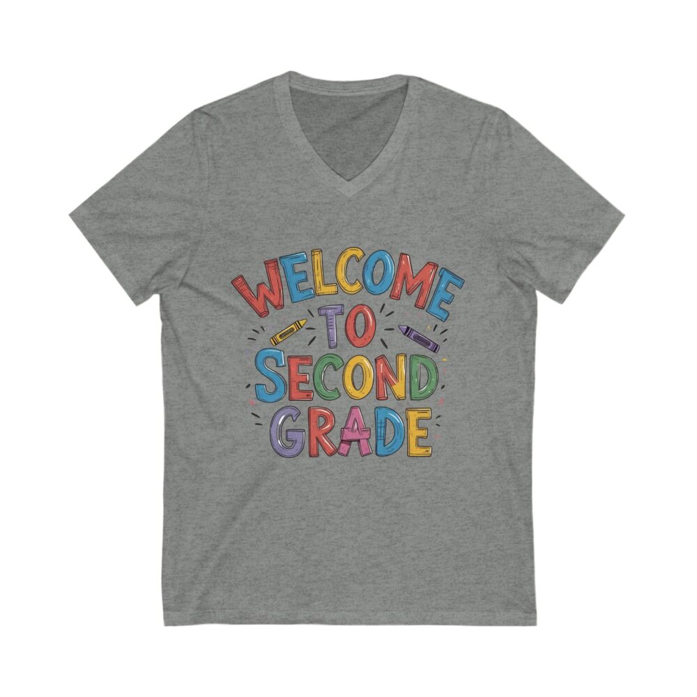 Welcome to Second Grade - Unisex V-Neck Tee - Image 5