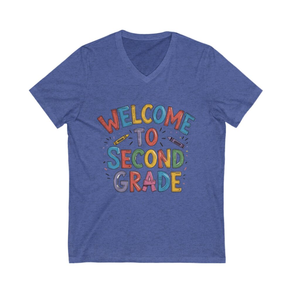 Welcome to Second Grade - Unisex V-Neck Tee - Image 13