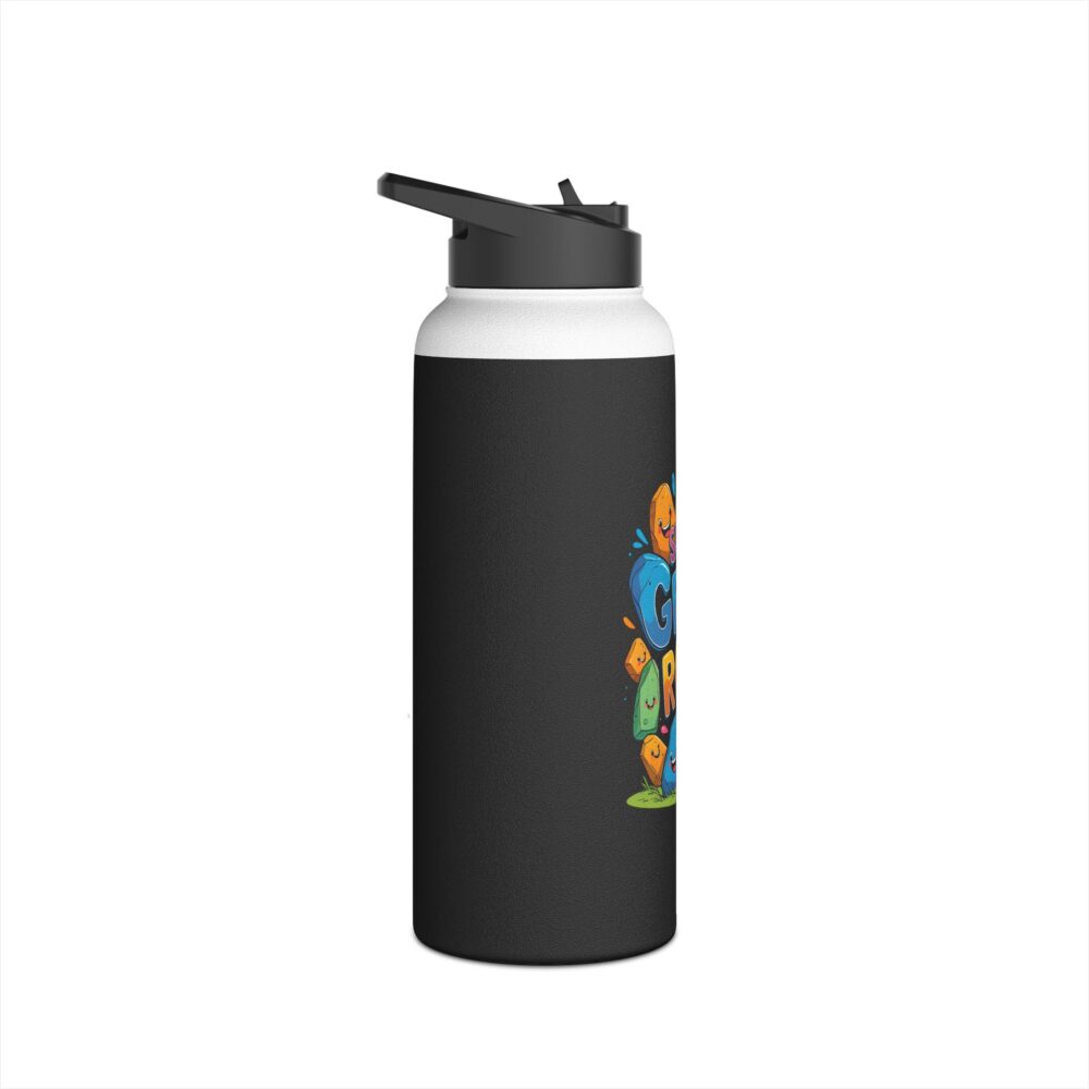 Second Grade Rocks (black) - Stainless Steel Water Bottle - Image 11