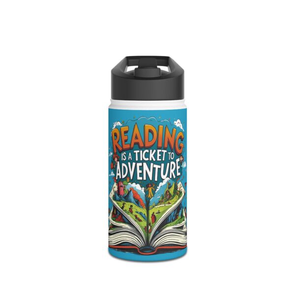 Reading is a Ticket to Adventure (turquoise) - Stainless Steel Water Bottle