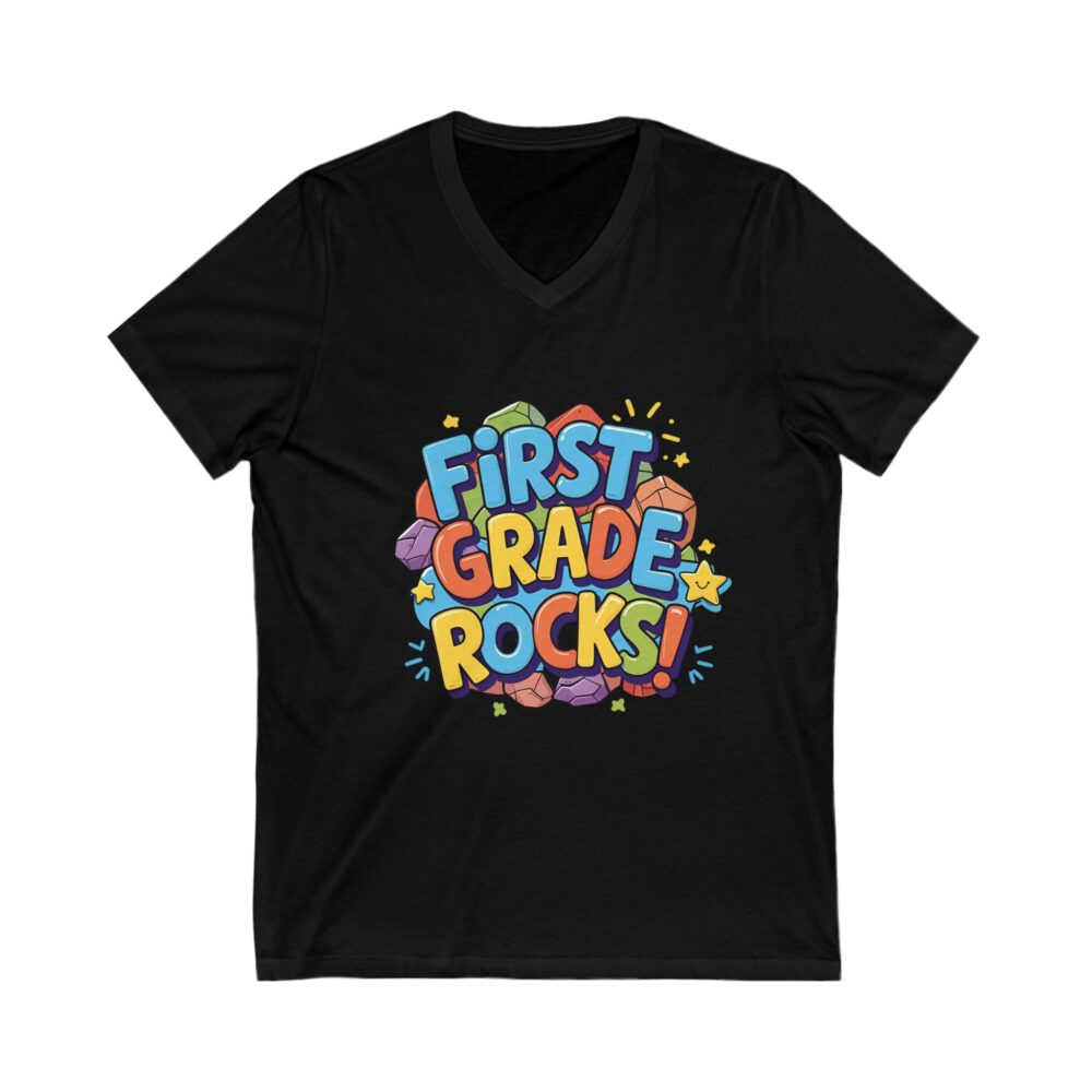 First Grade Rocks - Unisex V-Neck Tee - Image 7