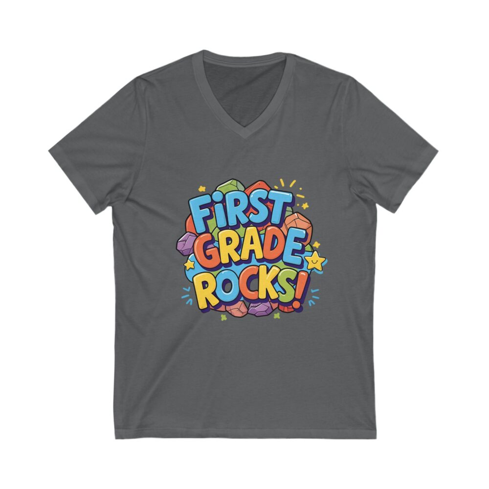 First Grade Rocks - Unisex V-Neck Tee - Image 15