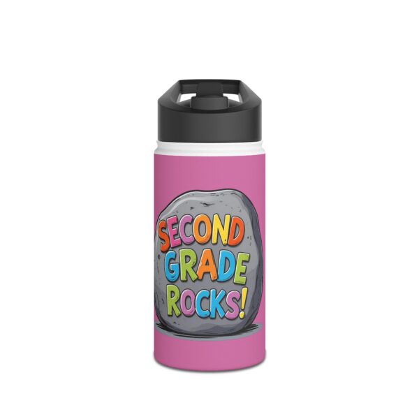 Second Grade Rocks (pink) - Stainless Steel Water Bottle