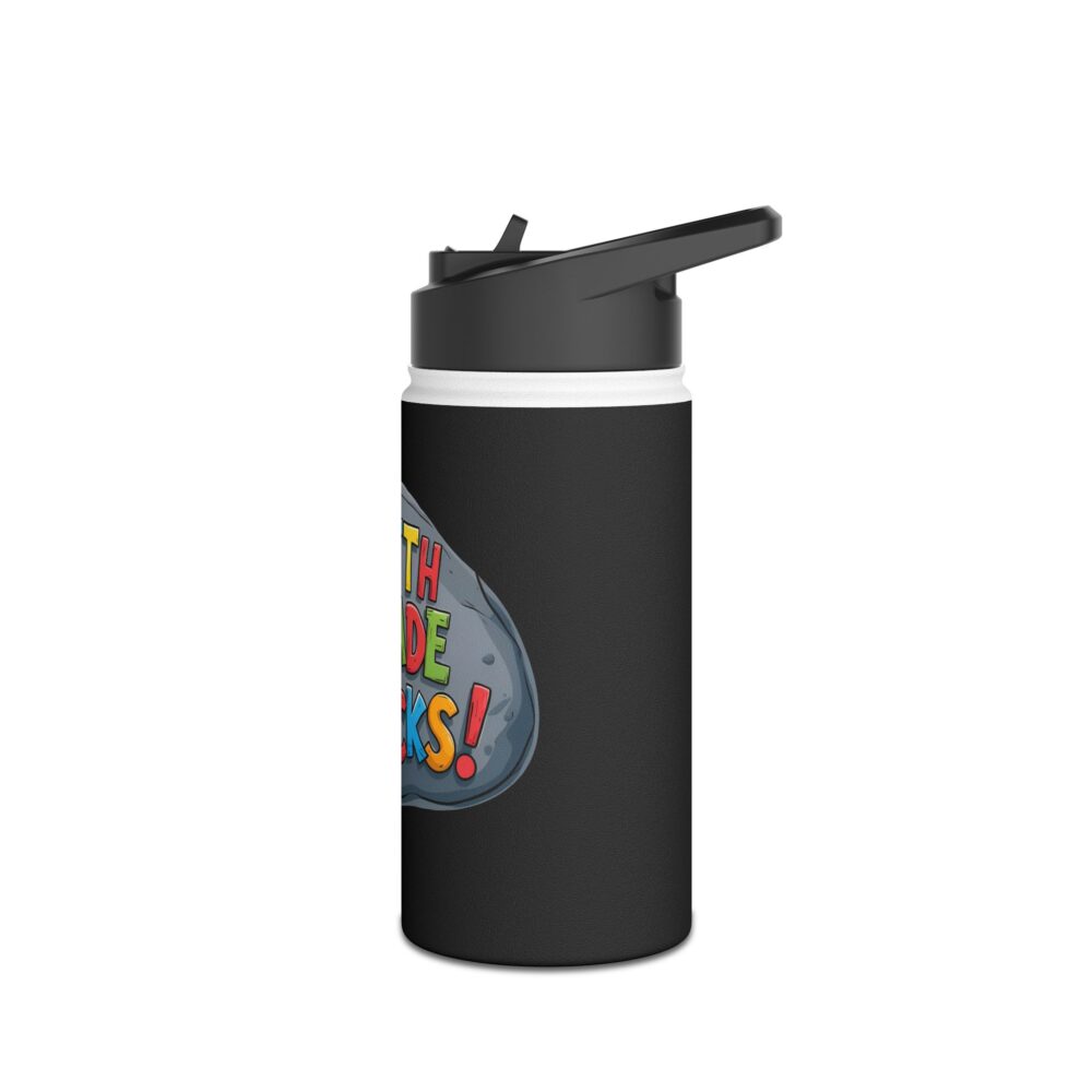 Fifth Grade Rocks (black) - Stainless Steel Water Bottle - Image 4