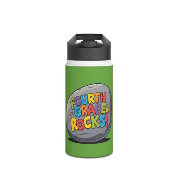Fourth Grade Rocks (green) - Stainless Steel Water Bottle