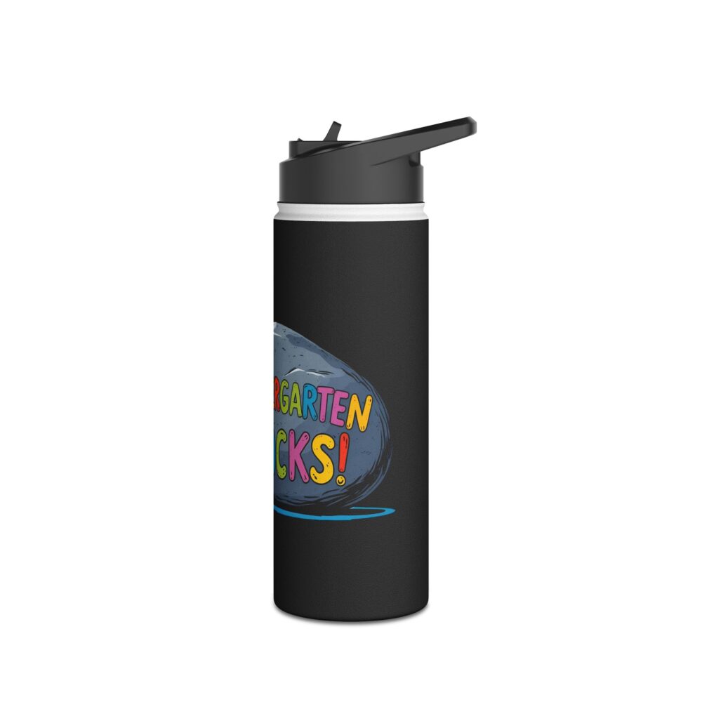 Kindergarten Rocks (black) - Stainless Steel Water Bottle - Image 8