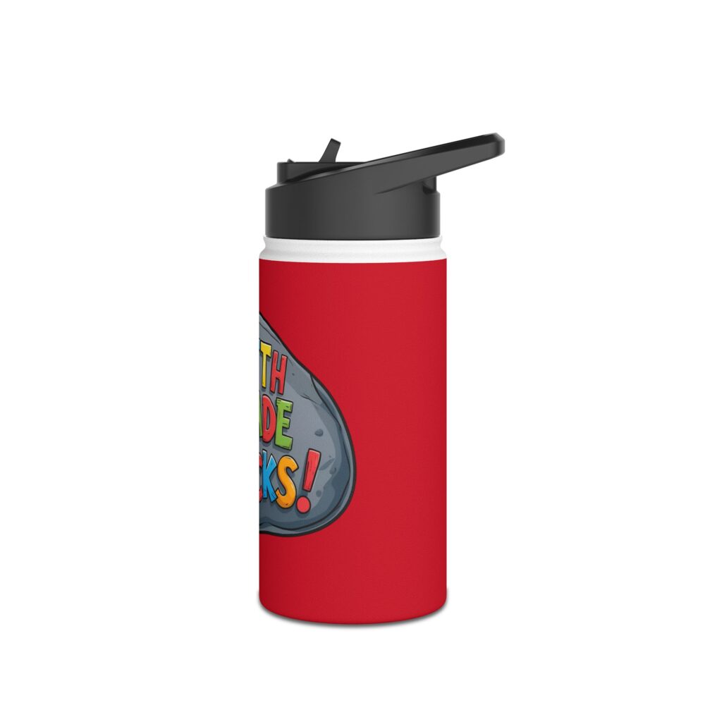Fifth Grade Rocks (red) - Stainless Steel Water Bottle - Image 4