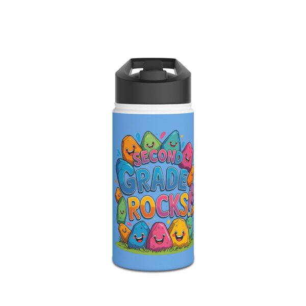 Second Grade Rocks (blue) - Stainless Steel Water Bottle