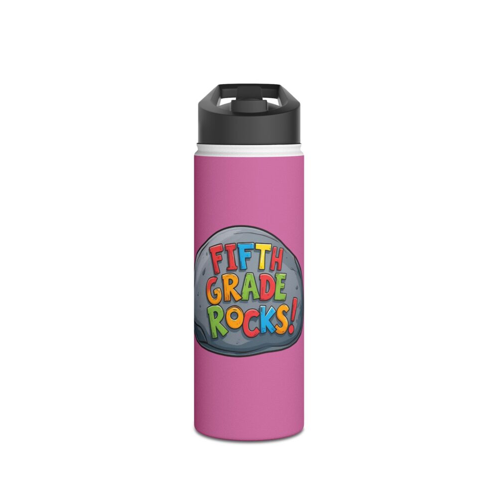 Fifth Grade Rocks (pink) - Stainless Steel Water Bottle - Image 5