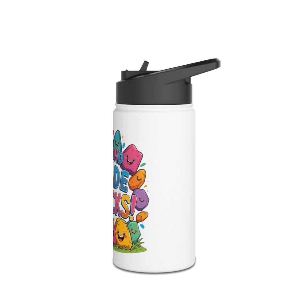 Second Grade Rocks (white) - Stainless Steel Water Bottle - Image 4