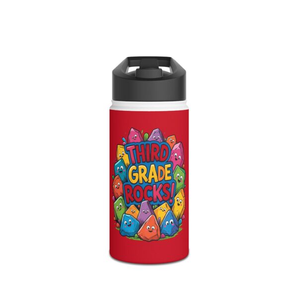 Third Grade Rocks (red) - Stainless Steel Water Bottle