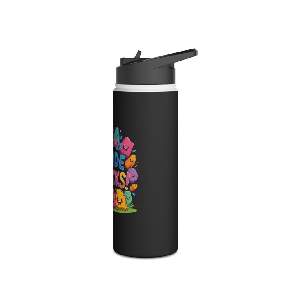 Second Grade Rocks (black) - Stainless Steel Water Bottle - Image 8