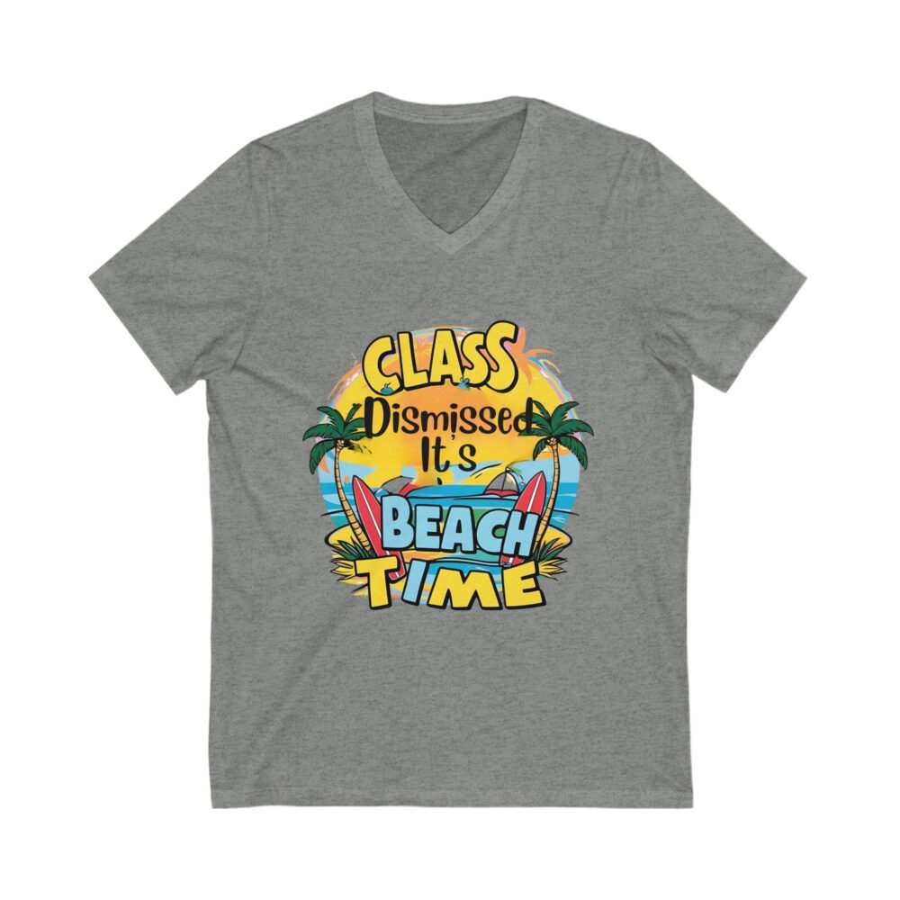 Class Dismissed It's Beach Time - Unisex V-Neck Tee - Image 5