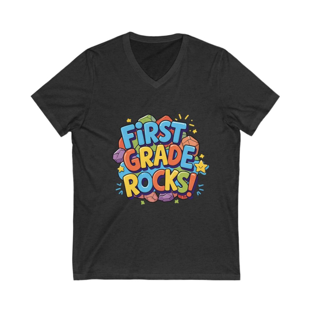First Grade Rocks - Unisex V-Neck Tee - Image 17