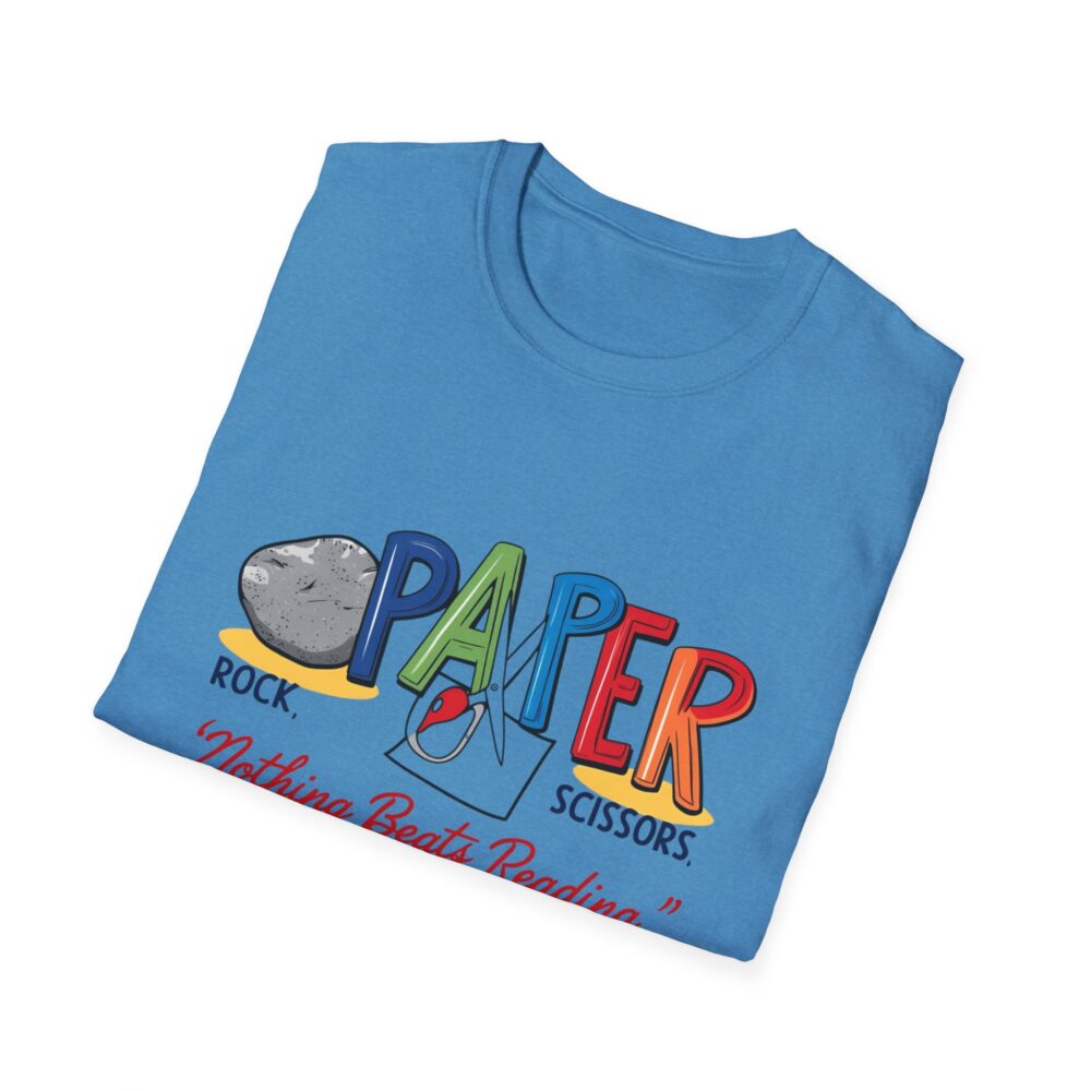 Rock, Paper, Scissors, Nothing Beats Reading - Unisex Soft Style T-Shirt - Image 32