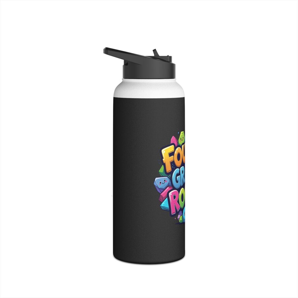 Fourth Grade Rocks (black) - Stainless Steel Water Bottle - Image 11