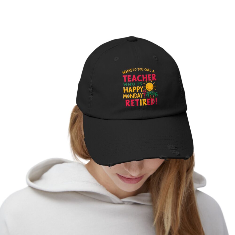 What Do You Call a Teacher Who is Happy... - Unisex Adjustable Baseball Cap - Image 4