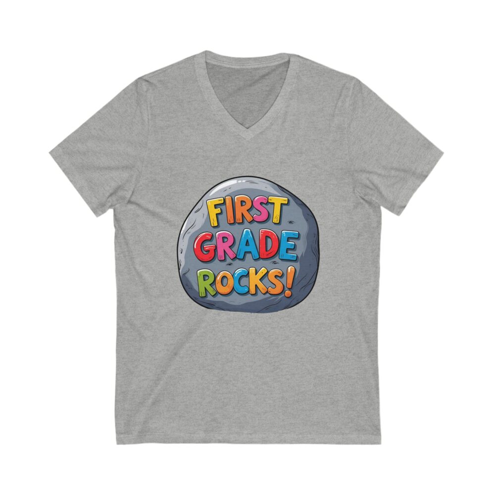 First Grade Rocks - Unisex V-Neck Tee - Image 9