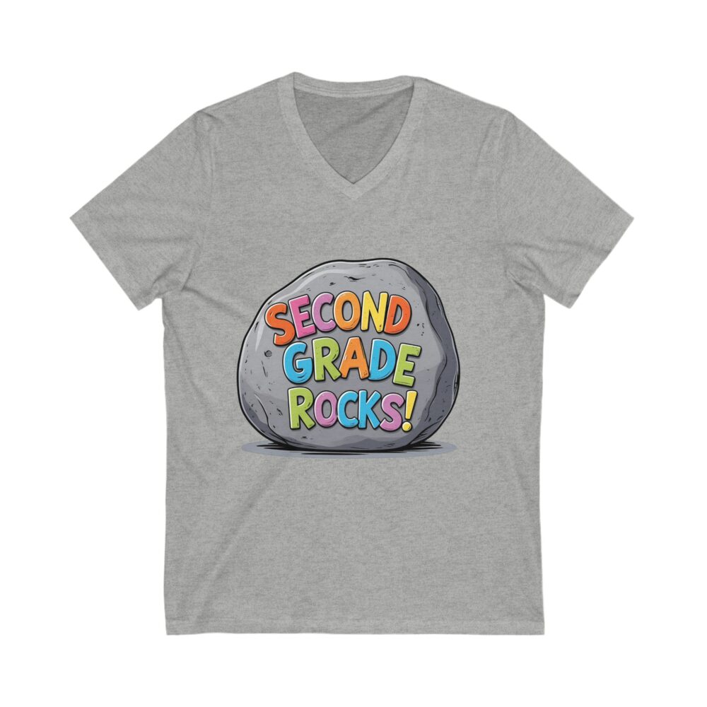 Second Grade Rocks - Unisex V-Neck Tee - Image 9