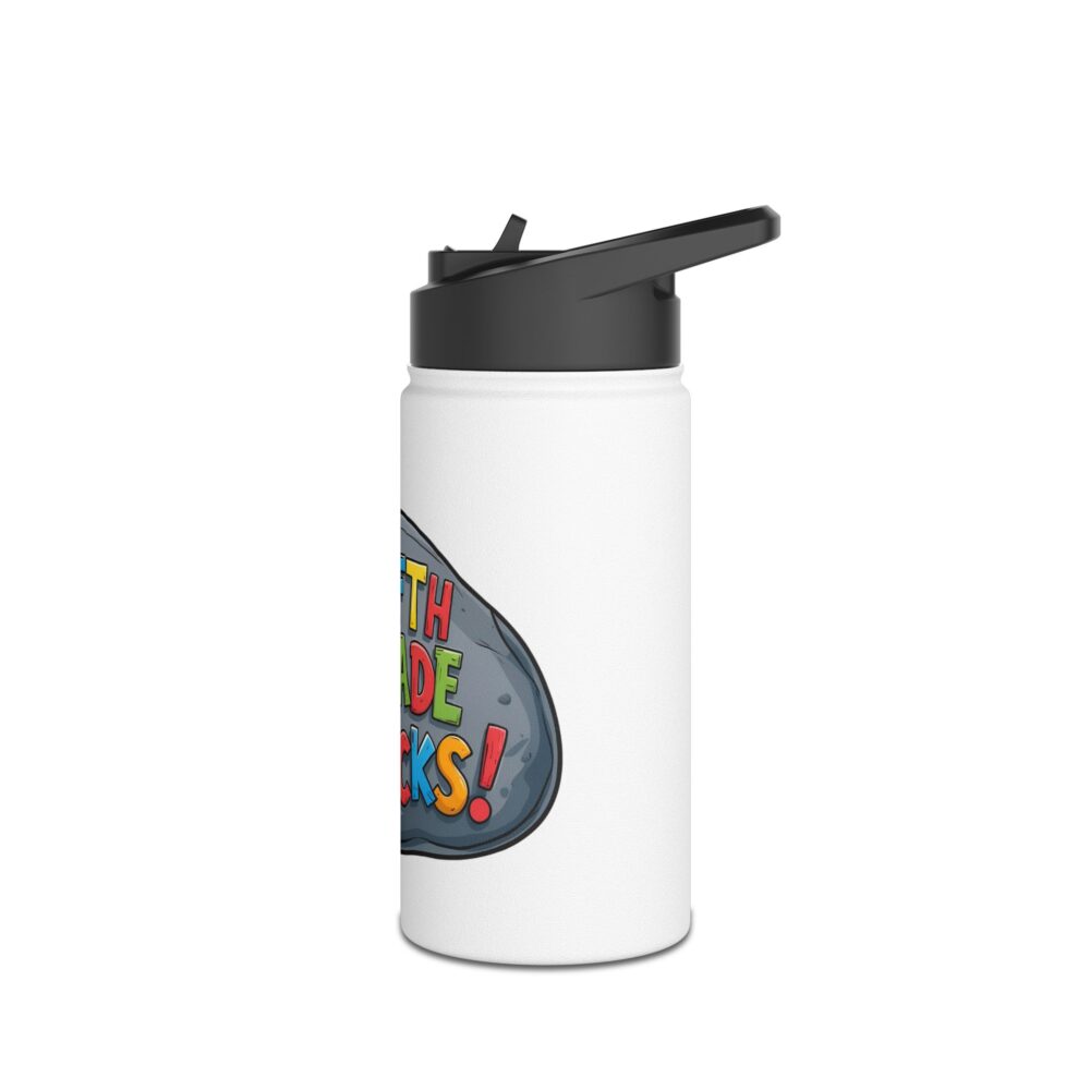 Fifth Grade Rocks (white) - Stainless Steel Water Bottle - Image 4