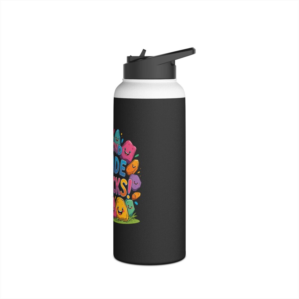 Second Grade Rocks (black) - Stainless Steel Water Bottle - Image 12