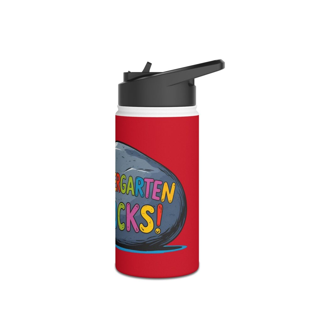 Kindergarten Rocks (red) - Stainless Steel Water Bottle - Image 4