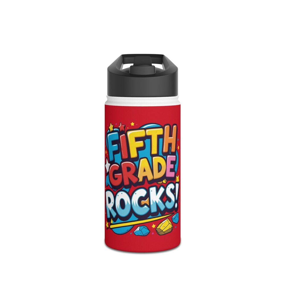Fifth Grade Rocks (red) - Stainless Steel Water Bottle