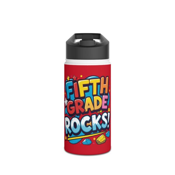 Fifth Grade Rocks (red) - Stainless Steel Water Bottle