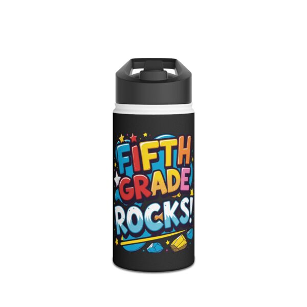 Fifth Grade Rocks (black) - Stainless Steel Water Bottle