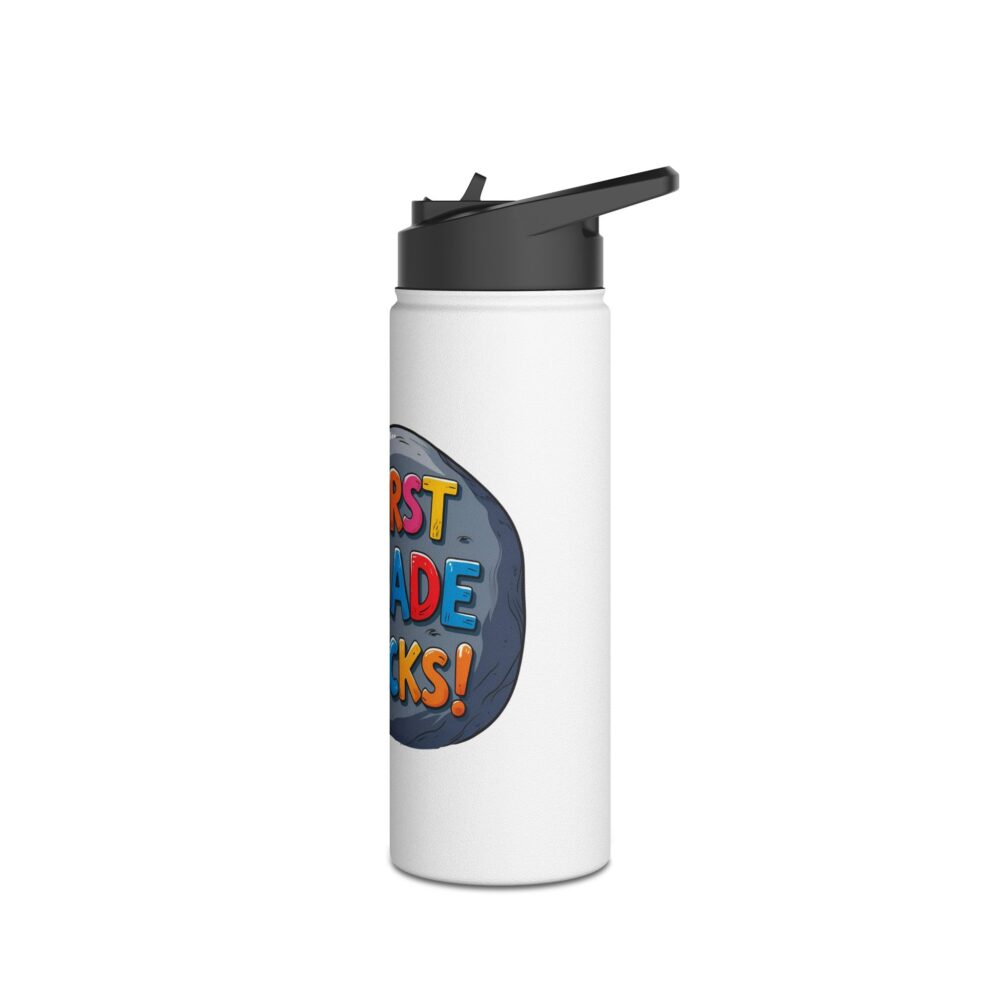 First Grade Rocks (white) - Stainless Steel Water Bottle - Image 8