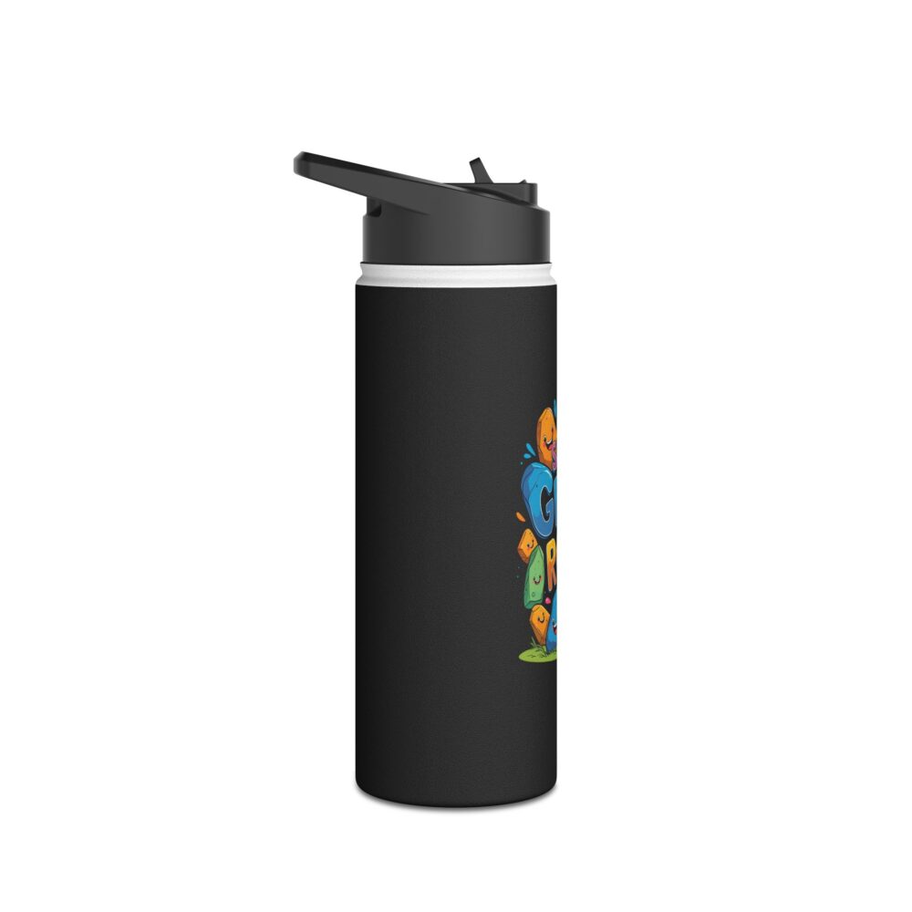 Second Grade Rocks (black) - Stainless Steel Water Bottle - Image 7