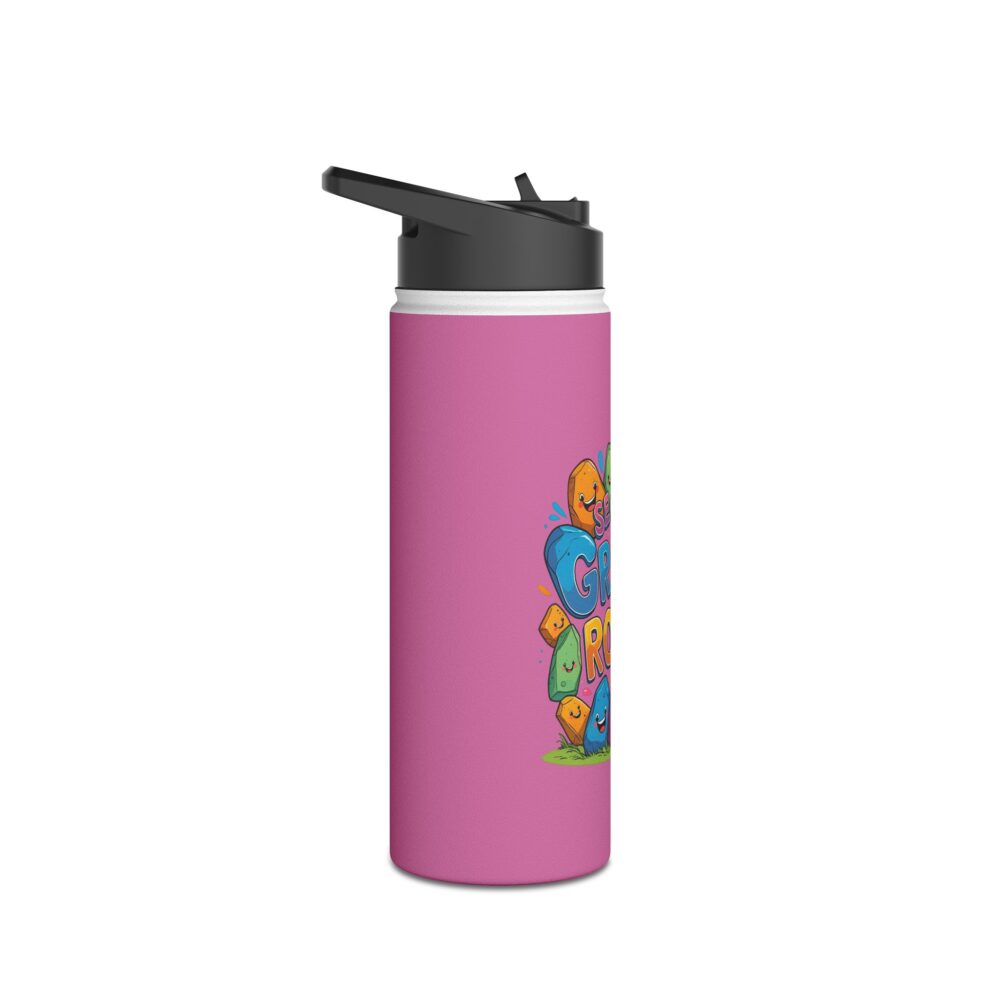 Second Grade Rocks (pink) - Stainless Steel Water Bottle - Image 7