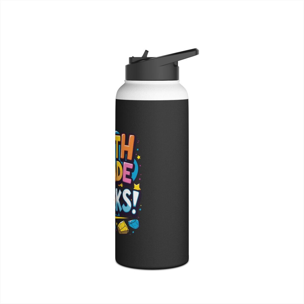 Fifth Grade Rocks (black) - Stainless Steel Water Bottle - Image 12