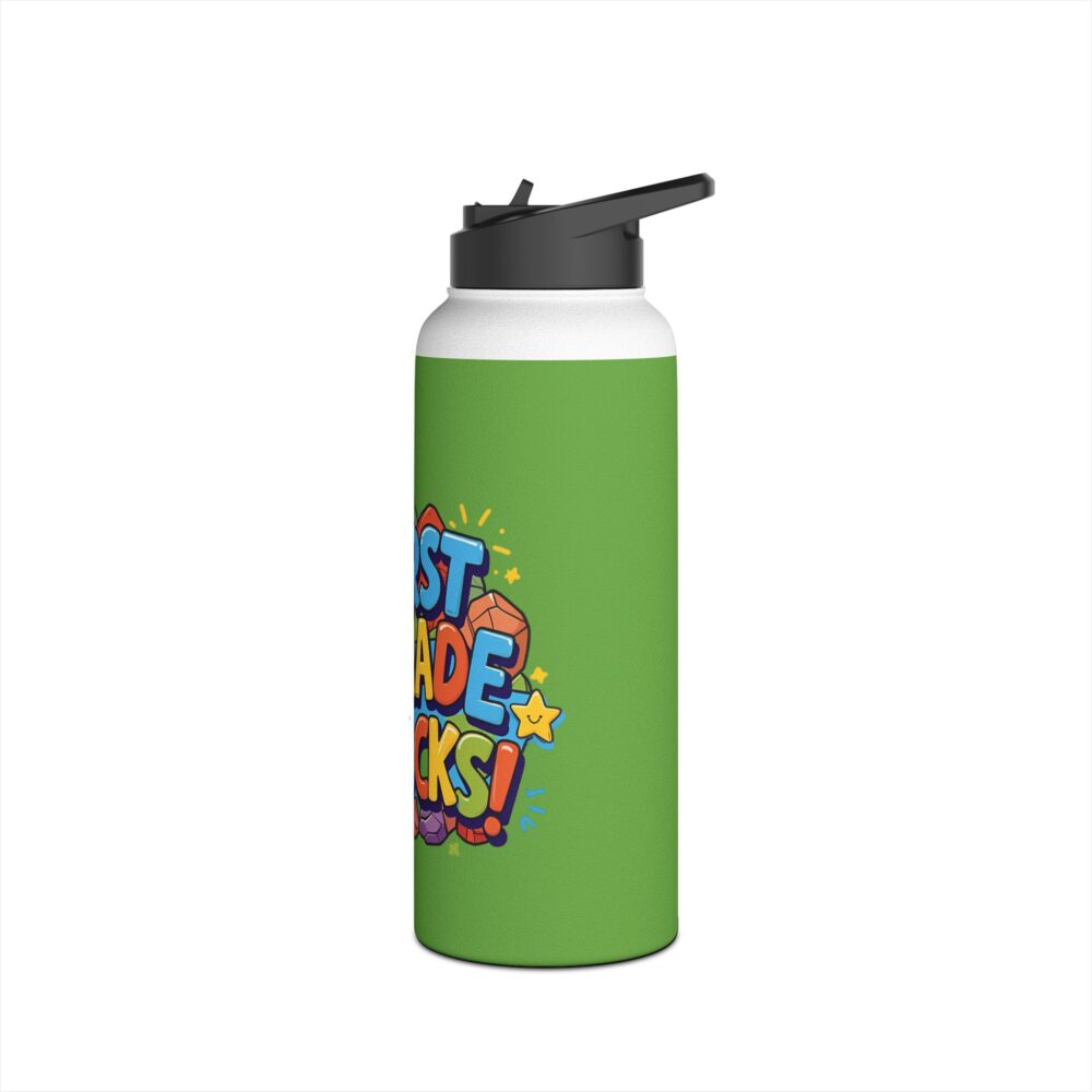 First Grade Rocks (green) - Stainless Steel Water Bottle - Image 12