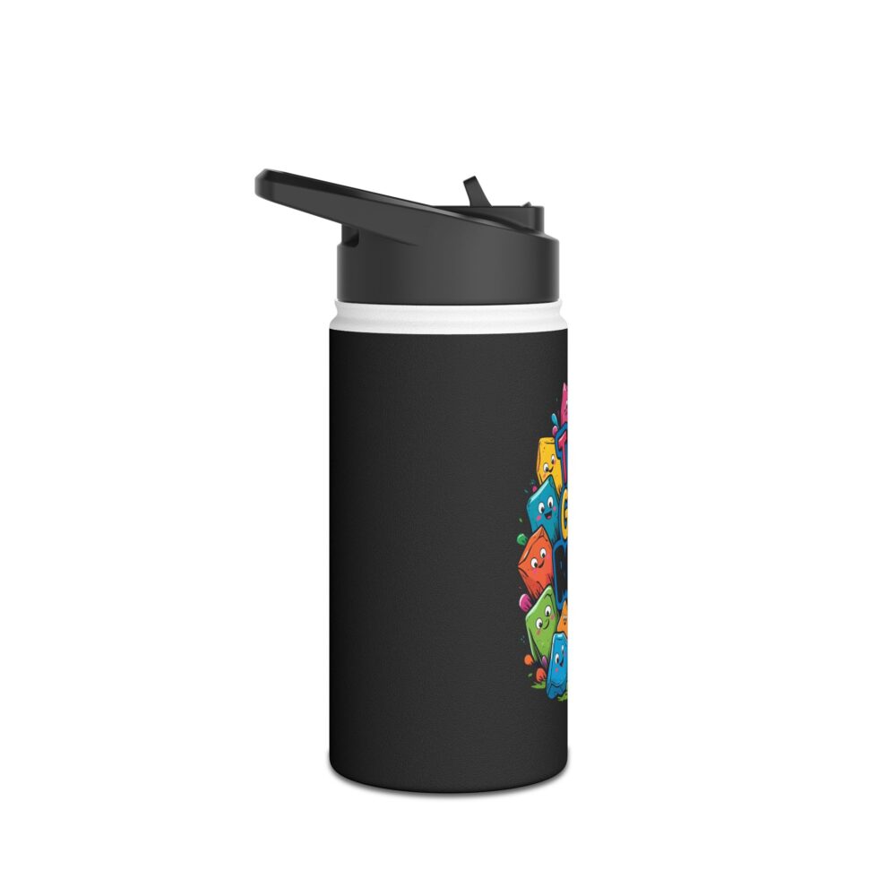 Third Grade Rocks (black) - Stainless Steel Water Bottle - Image 3